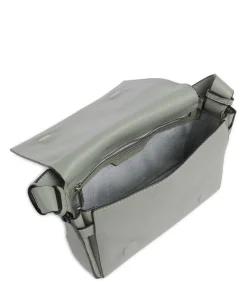 Hilla Small Pebble S Umhängetasche genarbtes Rindsleder graugrün