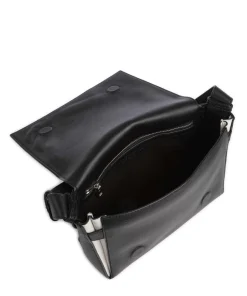 Hilla Small Pebble S Umhängetasche genarbtes Rindsleder schwarz