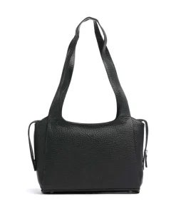 Hirsch Adelina Beuteltasche genarbtes Leder schwarz