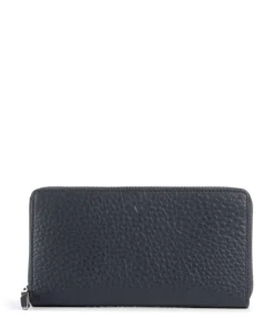 Hirsch Amy Geldbörse genarbtes Leder dunkelblau