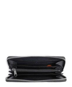 Hirsch Amy Geldbörse genarbtes Leder dunkelblau