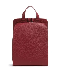 Hirsch Betty Rucksack genarbtes Leder dunkelrot