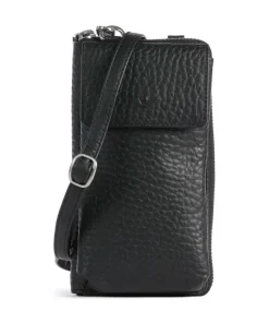 Hirsch Bonita Handytasche genarbtes Leder schwarz