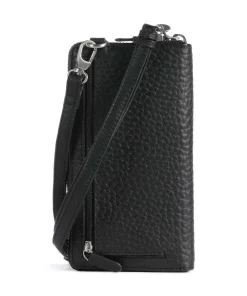 Hirsch Bonita Handytasche genarbtes Leder schwarz