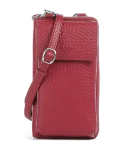 Hirsch Bonita Handytasche genarbtes Leder dunkelrot