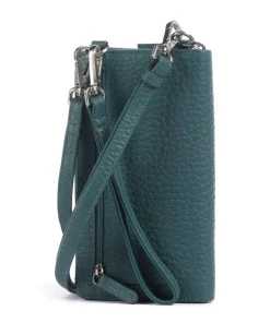 Hirsch Bonita Handytasche genarbtes Leder petrol