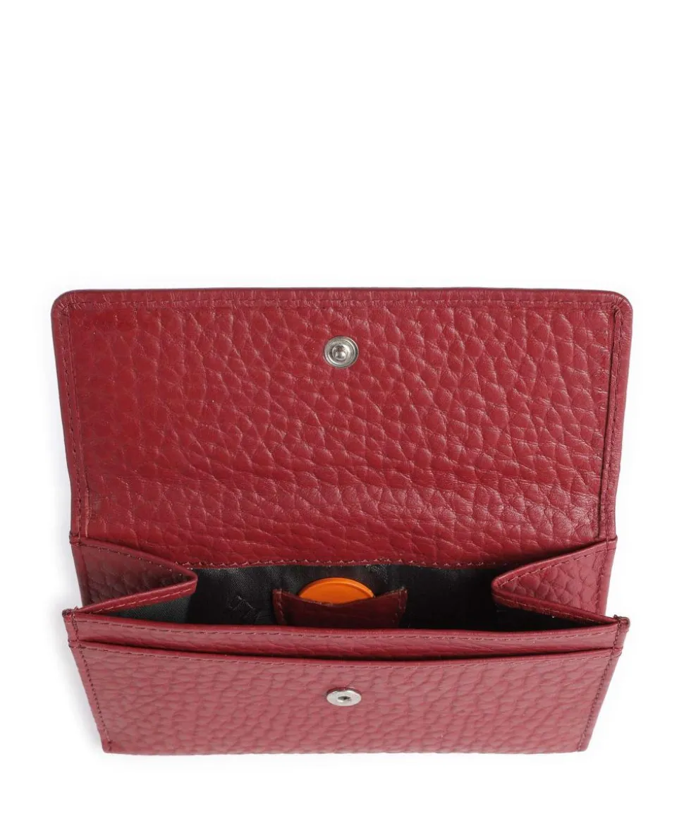 Hirsch Brenna RFID Geldbörse genarbtes Leder dunkelrot