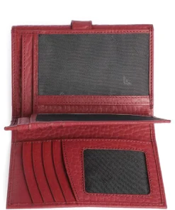 Hirsch Brenna RFID Geldbörse genarbtes Leder dunkelrot