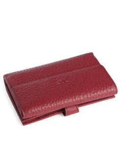 Hirsch Brenna RFID Geldbörse genarbtes Leder dunkelrot