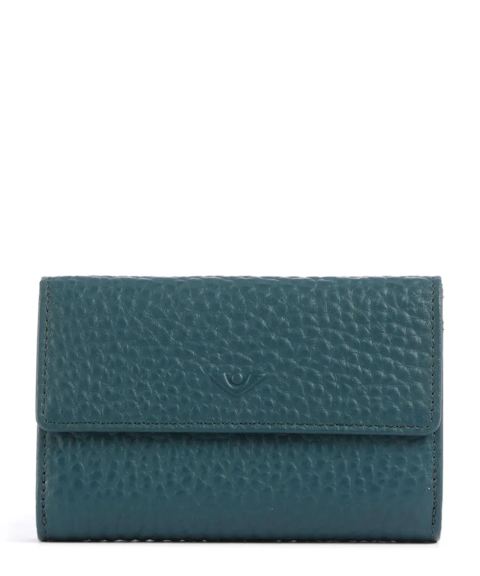 Hirsch Brenna RFID Geldbörse genarbtes Leder petrol