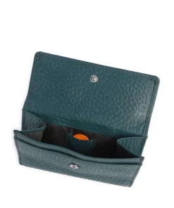 Hirsch Brenna RFID Geldbörse genarbtes Leder petrol