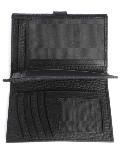 Hirsch Brenna RFID Geldbörse genarbtes Leder schwarz