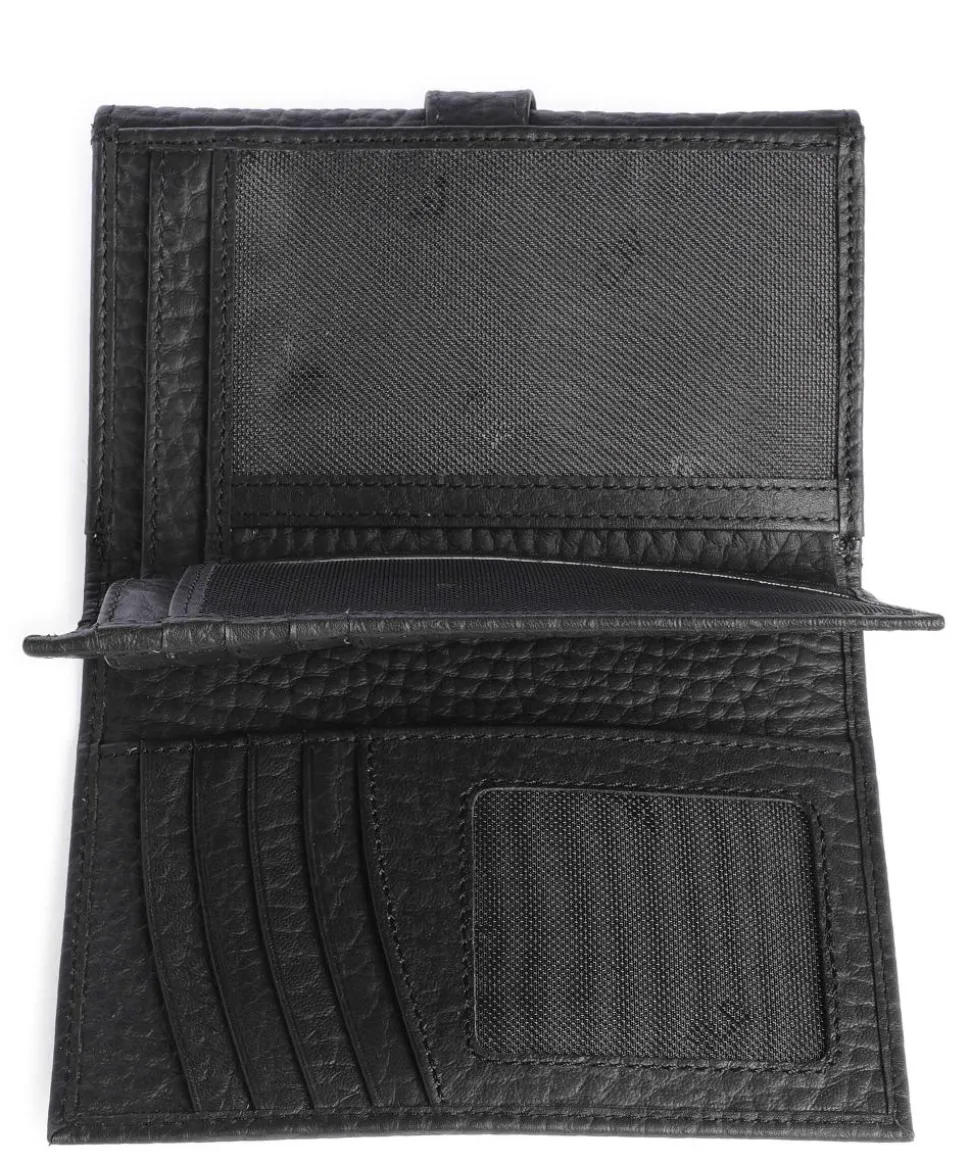 Hirsch Brenna RFID Geldbörse genarbtes Leder schwarz