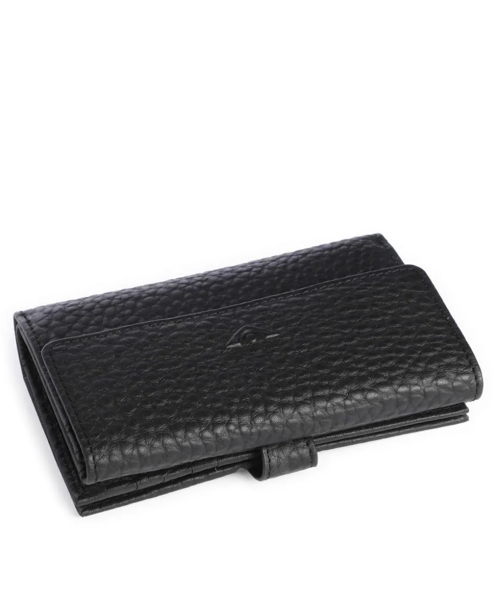 Hirsch Brenna RFID Geldbörse genarbtes Leder schwarz