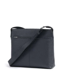 Hirsch Bristol Umhängetasche genarbtes Leder navy