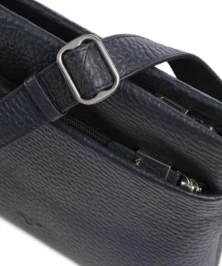 Hirsch Bristol Umhängetasche genarbtes Leder navy