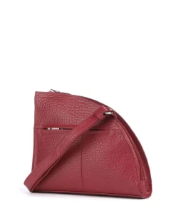 Hirsch Britney Umhängetasche genarbtes Leder dunkelrot