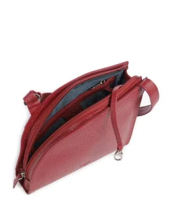 Hirsch Britney Umhängetasche genarbtes Leder dunkelrot