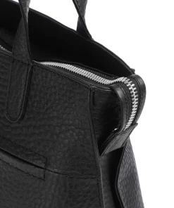 Hirsch Calla Schultertasche genarbtes Leder schwarz