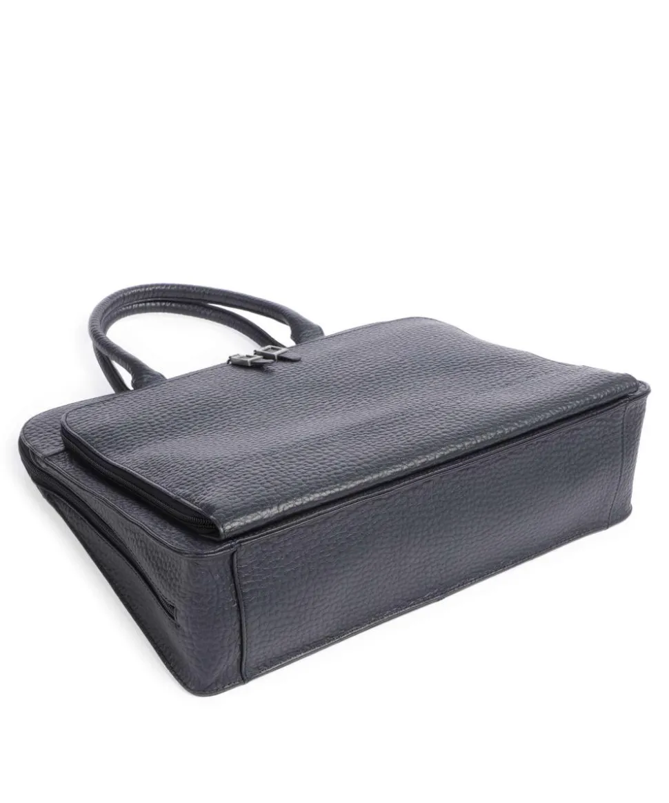 Hirsch Danielle Aktentasche 15″ genarbtes Leder dunkelblau