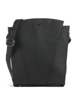 Hirsch Darlene Umhängetasche genarbtes Leder schwarz