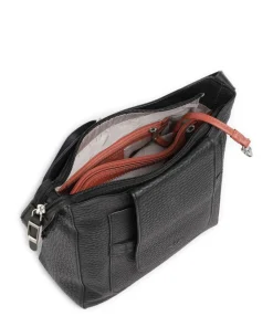 Hirsch Fae Umhängetasche genarbtes Leder schwarz