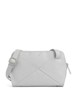 Hirsch Fietke Umhängetasche genarbtes Leder hellgrau