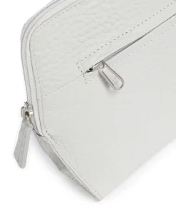 Hirsch Fietke Umhängetasche genarbtes Leder hellgrau