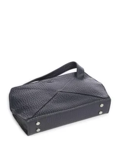 Hirsch Fietke Umhängetasche genarbtes Leder dunkelblau