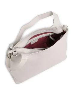 Hirsch Gisela Schultertasche genarbtes Leder creme