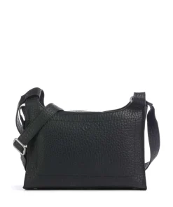 Hirsch Gunilla Umhängetasche genarbtes Leder schwarz