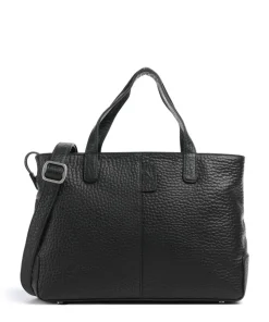 Hirsch Handtasche genarbtes Leder schwarz