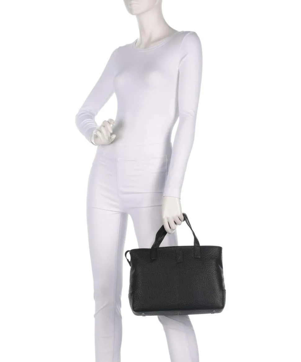 Hirsch Handtasche genarbtes Leder schwarz