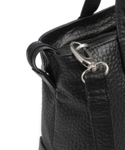 Hirsch Handtasche genarbtes Leder schwarz