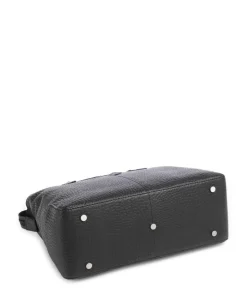 Hirsch Handtasche genarbtes Leder schwarz