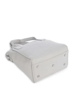 Hirsch Handtasche genarbtes Leder hellgrau