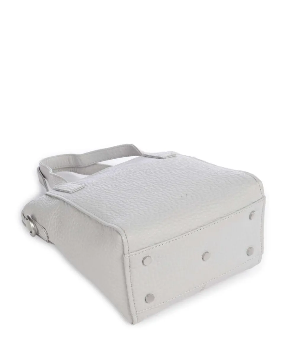 Hirsch Handtasche genarbtes Leder hellgrau