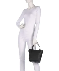 Hirsch Handtasche genarbtes Leder schwarz