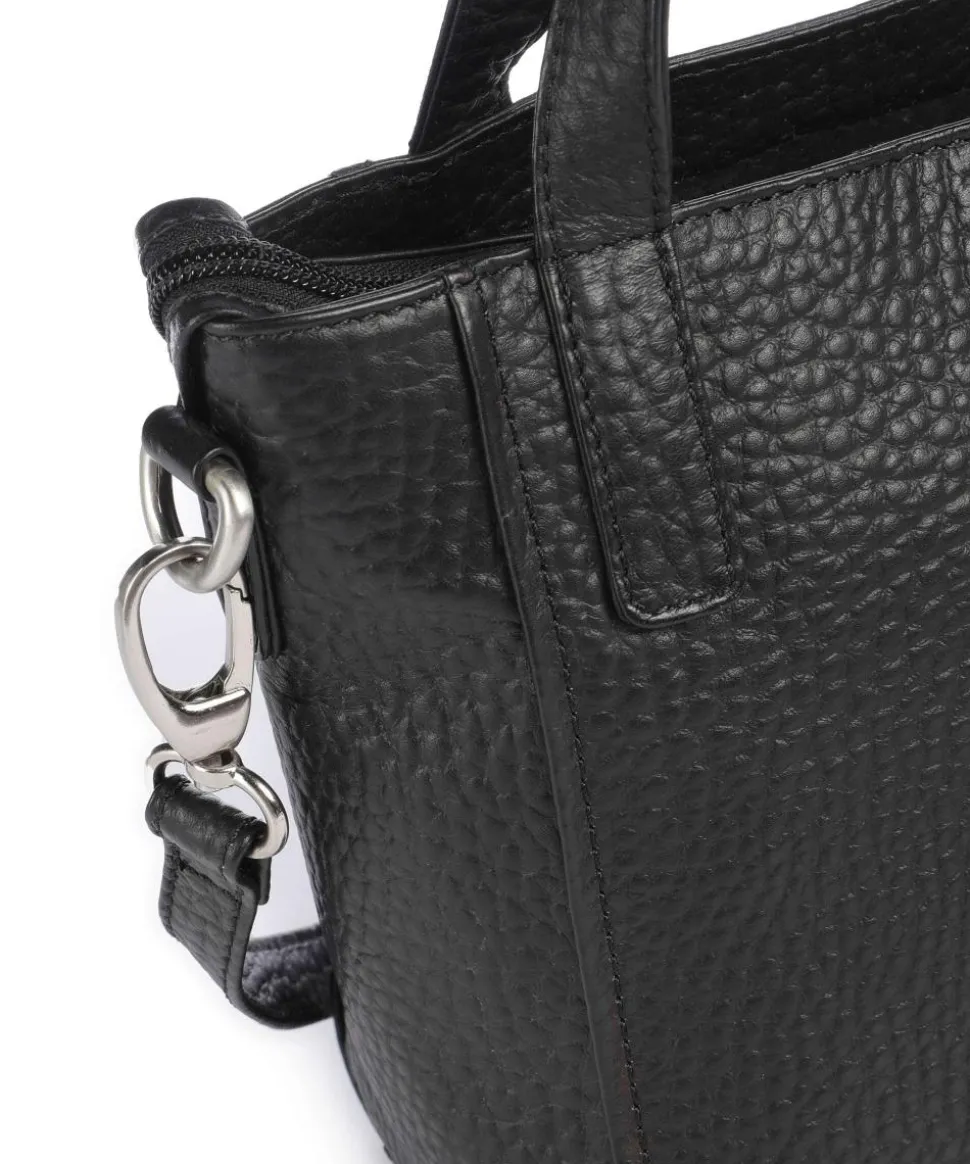 Hirsch Handtasche genarbtes Leder schwarz