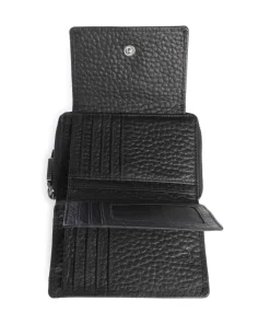 Hirsch Hilary RFID Geldbörse genarbtes Leder schwarz