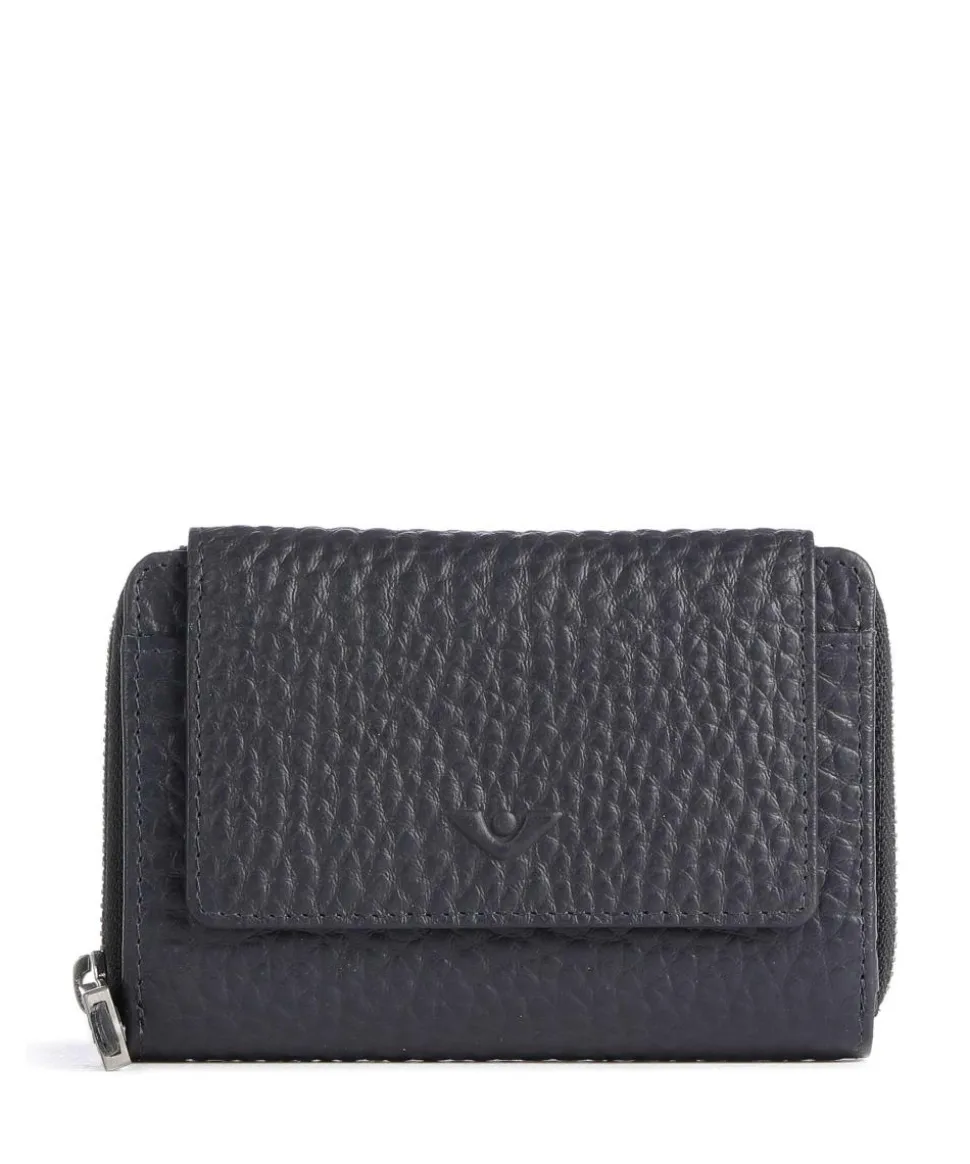 Hirsch Hilary RFID Geldbörse genarbtes Leder navy