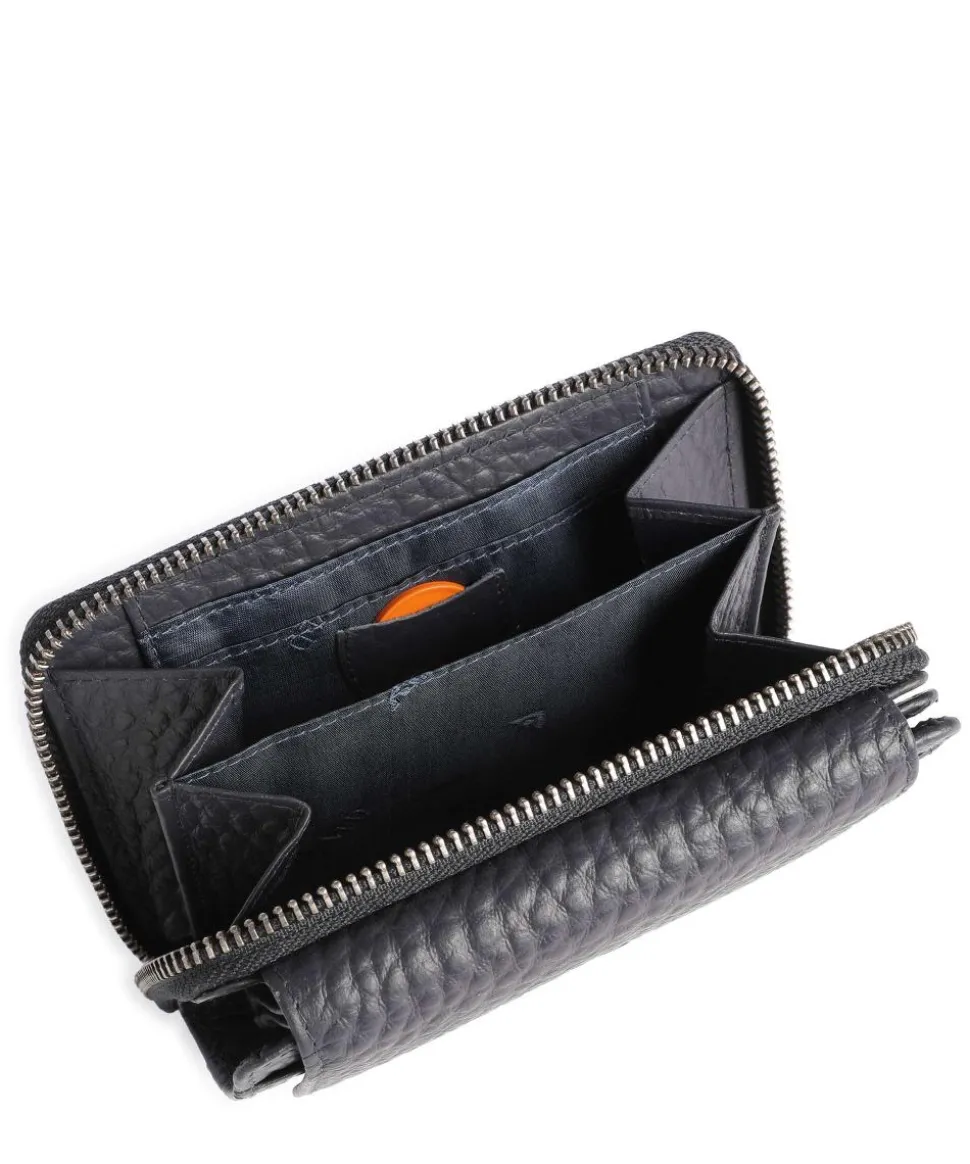 Hirsch Hilary RFID Geldbörse genarbtes Leder navy