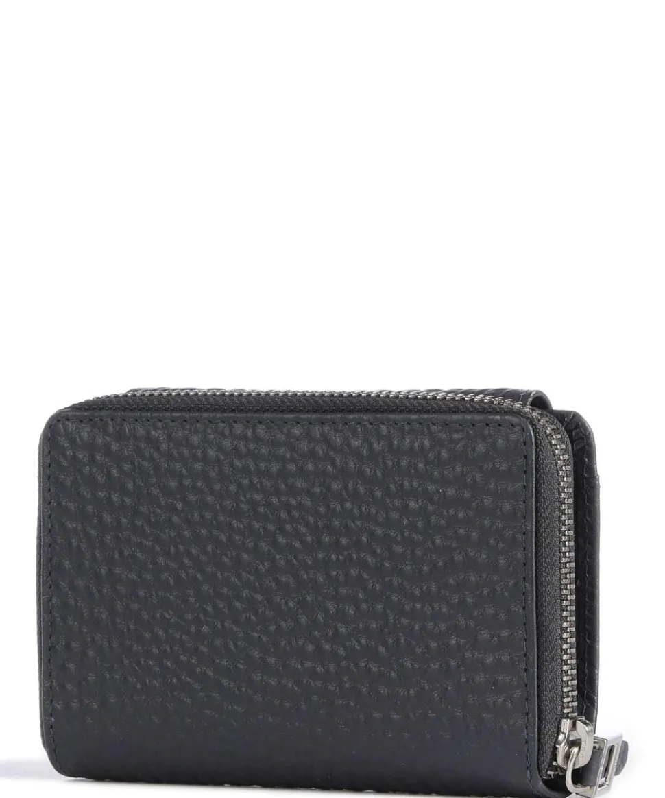 Hirsch Hilary RFID Geldbörse genarbtes Leder navy