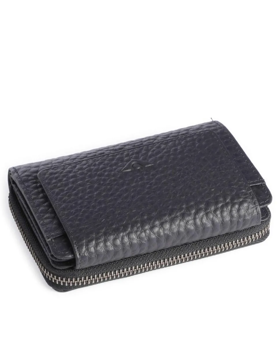 Hirsch Hilary RFID Geldbörse genarbtes Leder navy