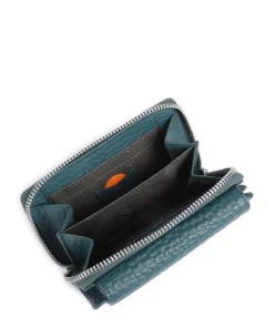 Hirsch Hilary RFID Geldbörse genarbtes Leder petrol