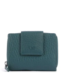 Hirsch Ida NFC Geldbörse genarbtes Rindsleder petrol