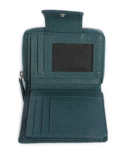 Hirsch Ida NFC Geldbörse genarbtes Rindsleder petrol
