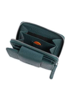 Hirsch Ida NFC Geldbörse genarbtes Rindsleder petrol