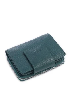 Hirsch Ida NFC Geldbörse genarbtes Rindsleder petrol