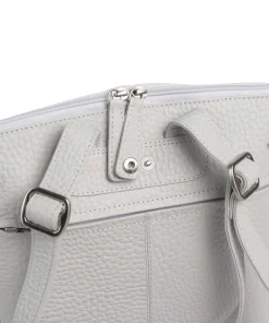 Hirsch Imma Rucksack genarbtes Leder hellgrau